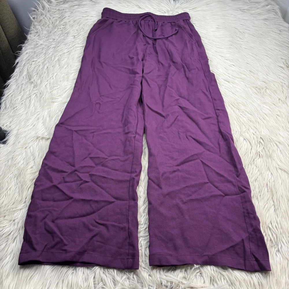 Halara Women's M Purple Wide Leg Pull On Pants